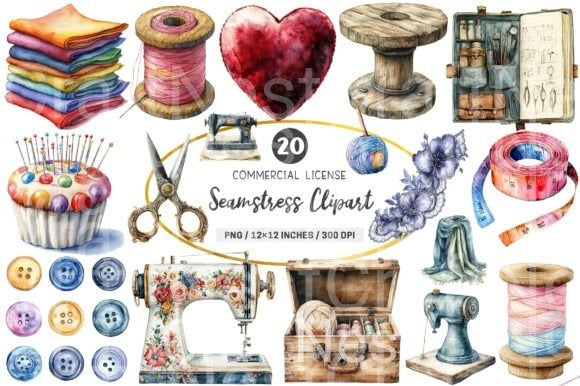 Seamstress Clipart Bundle 2 - CraftNest - Digital Crafting and Art