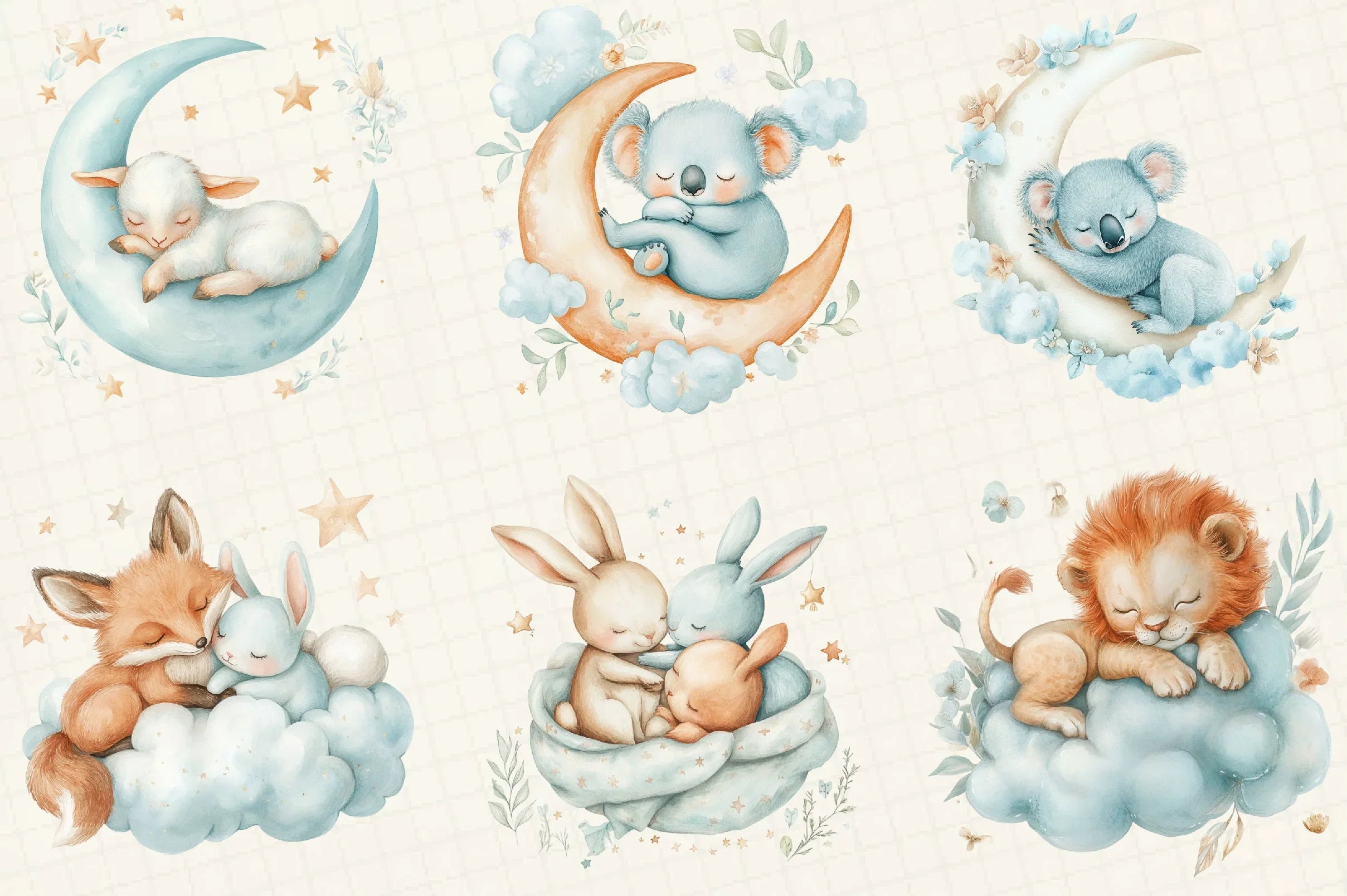 Sleepy Animals Clipart Bundle - CraftNest - Digital Crafting and Art