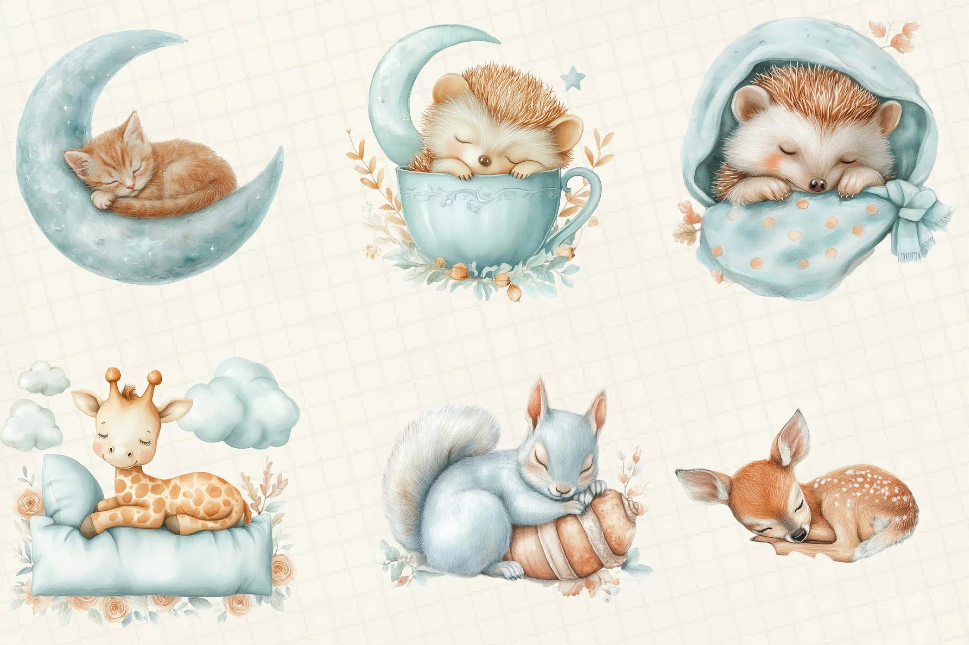 Sleepy Animals Clipart Bundle - CraftNest - Digital Crafting and Art