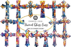 Stained Glass Cross Clipart Bundle - CraftNest - Digital Crafting and Art