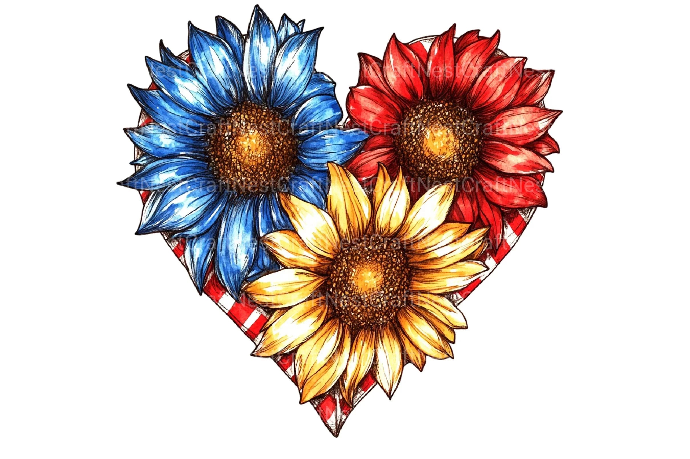 Sunflower 4th Of July Clipart Bundle - CraftNest - Digital Crafting and Art