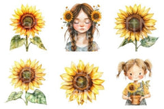 Sunflower Clipart Bundle 99 - CraftNest - Digital Crafting and Art