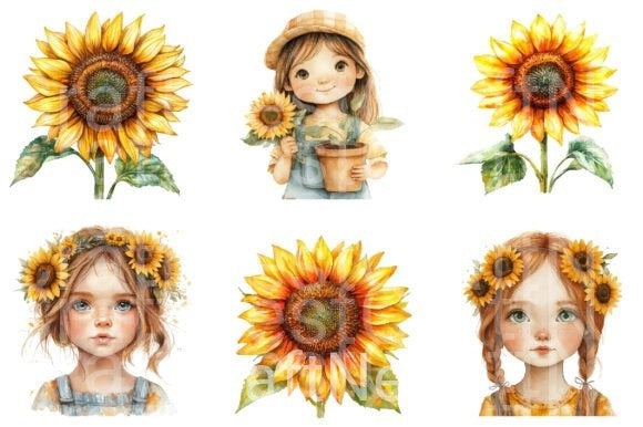 Sunflower Clipart Bundle 99 - CraftNest - Digital Crafting and Art