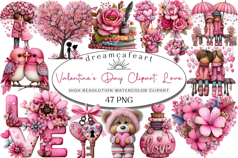 Valentine's Day Love Clipart Bundle - CraftNest - Digital Crafting and Art