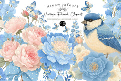 Vintage Floral Clipart Bundle Set - CraftNest - Digital Crafting and Art