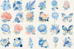 Vintage Floral Clipart Bundle Set - CraftNest - Digital Crafting and Art