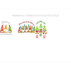 Watercolor Christmas Gnome SVG - CraftNest - Digital Crafting and Art