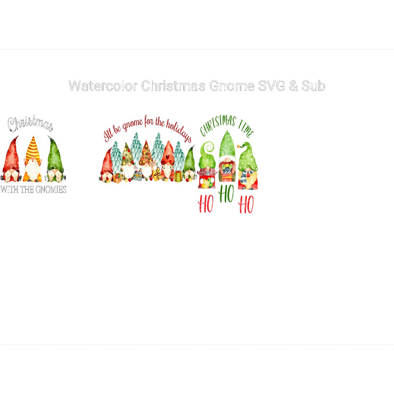 Watercolor Christmas Gnome SVG - CraftNest - Digital Crafting and Art
