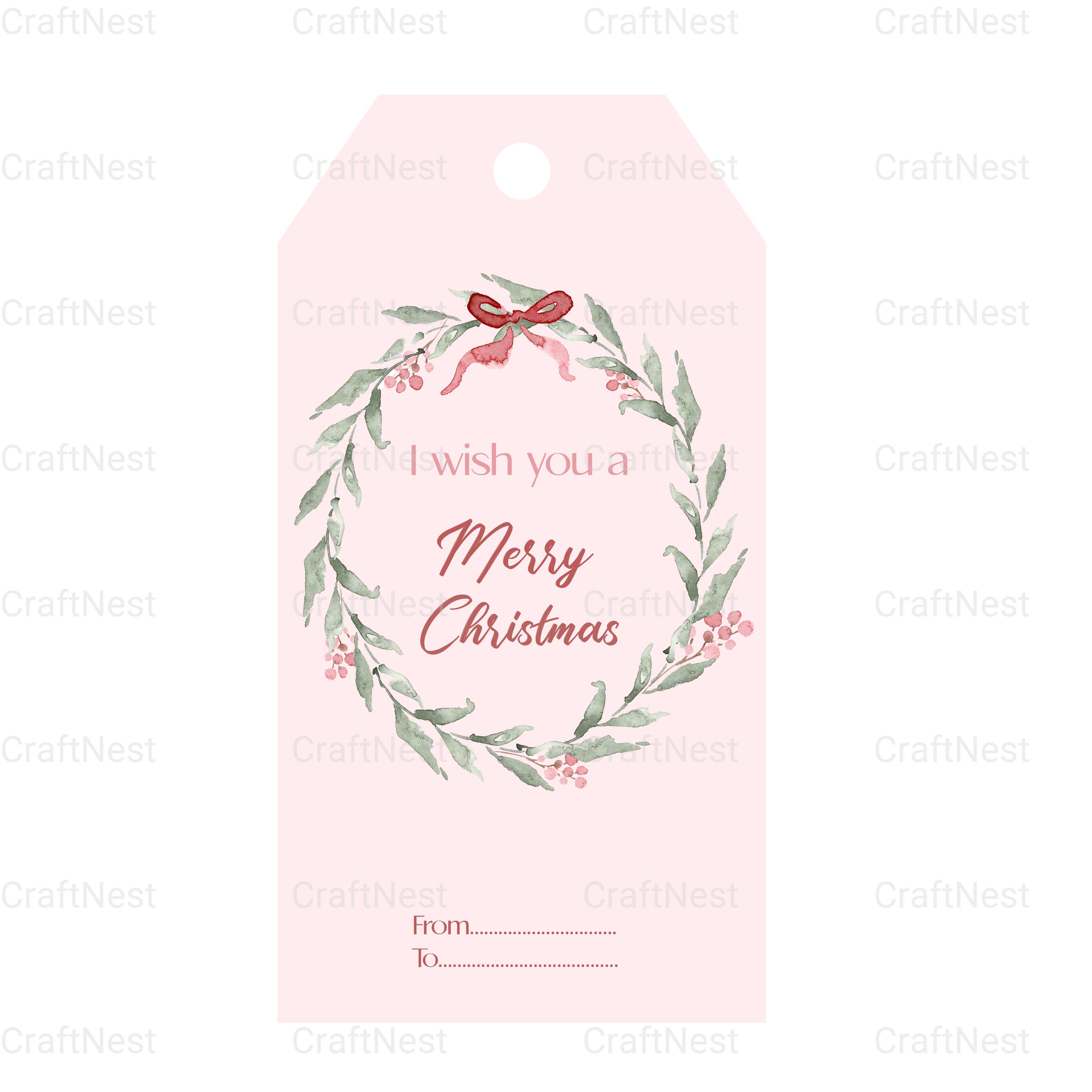 Watercolor Christmas Gift Tags Printable - CraftNest - Digital Crafting and Art