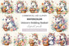 Unicorn Holding Basket Clipart Bundle