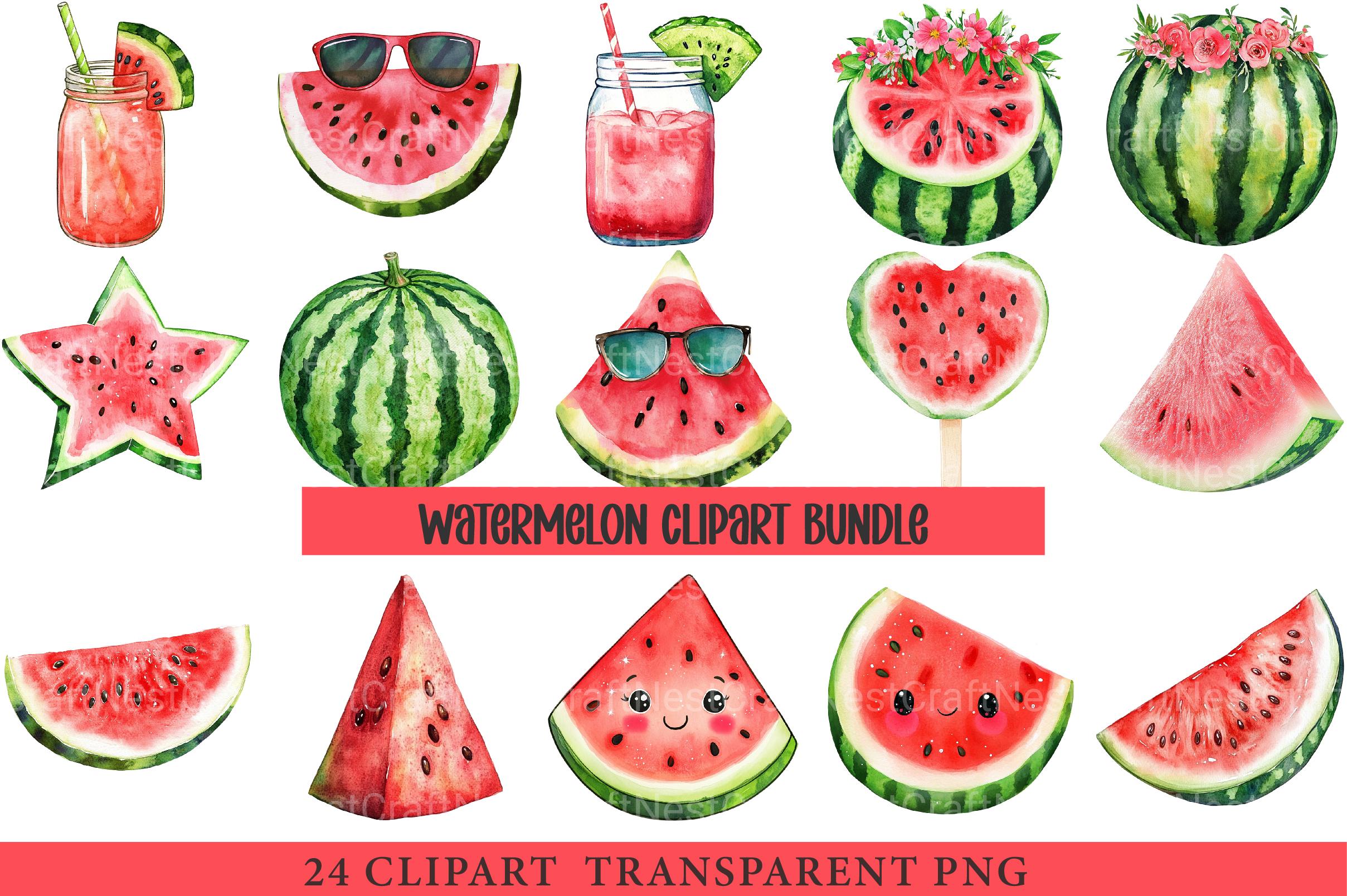 Watermelon Clipart - CraftNest - Digital Crafting and Art