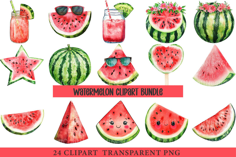 Watermelon Clipart - CraftNest - Digital Crafting and Art