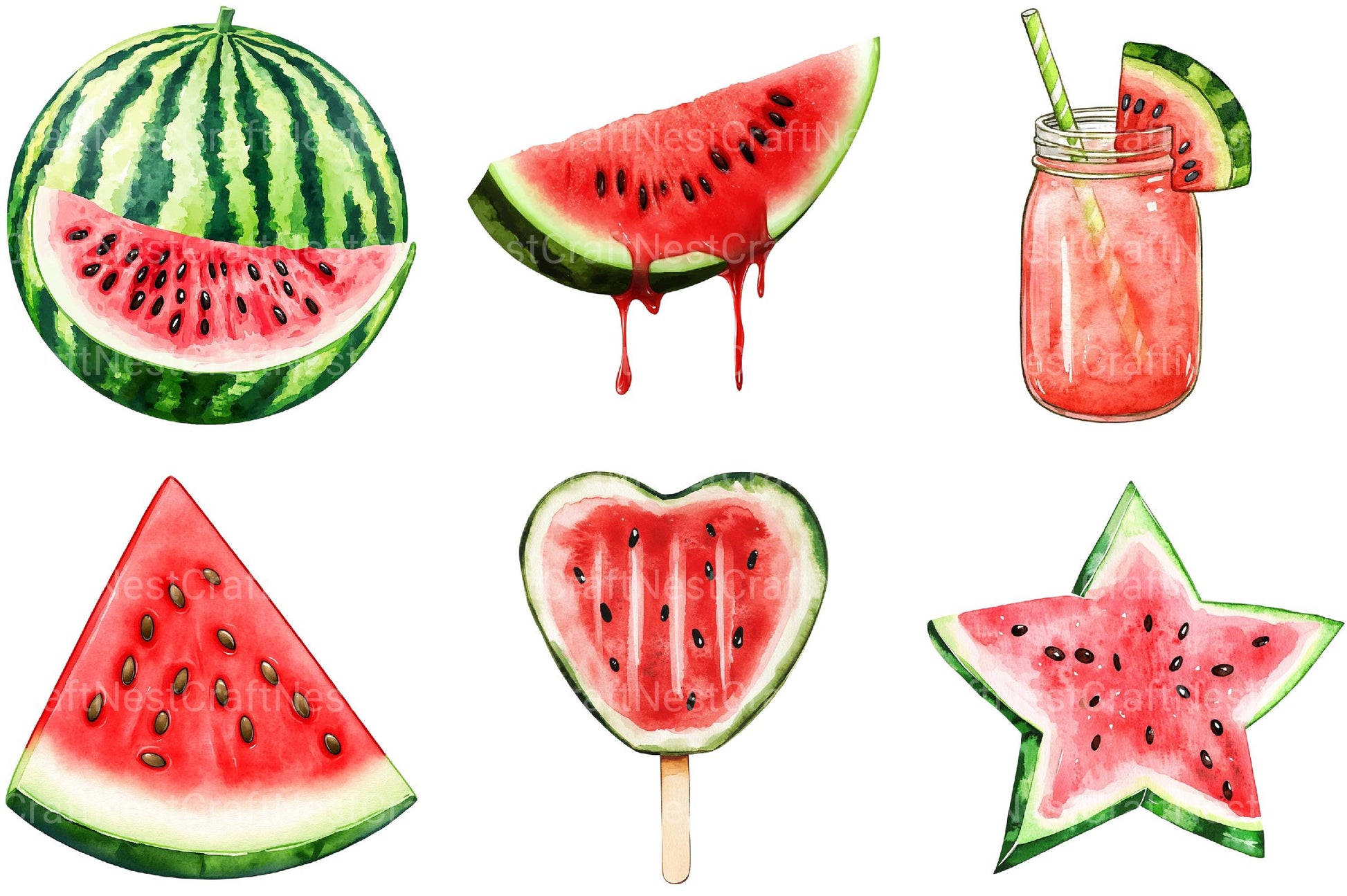Watermelon Clipart - CraftNest - Digital Crafting and Art