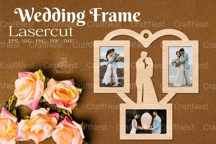 Wedding Heart Frame Lasercut Clipart Bundle - CraftNest - Digital Crafting and Art