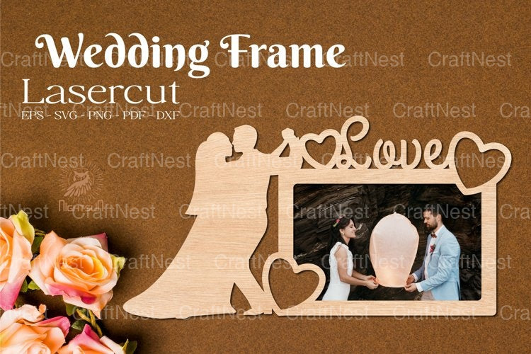Wedding Frame Laser Cut SVG Bundle - CraftNest - Digital Crafting and Art