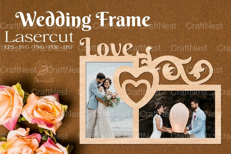 Wedding Frame Love Laser Cut SVG Bundle - CraftNest - Digital Crafting and Art