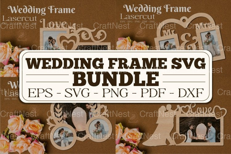 Wedding Frame SVG Bundle - CraftNest - Digital Crafting and Art