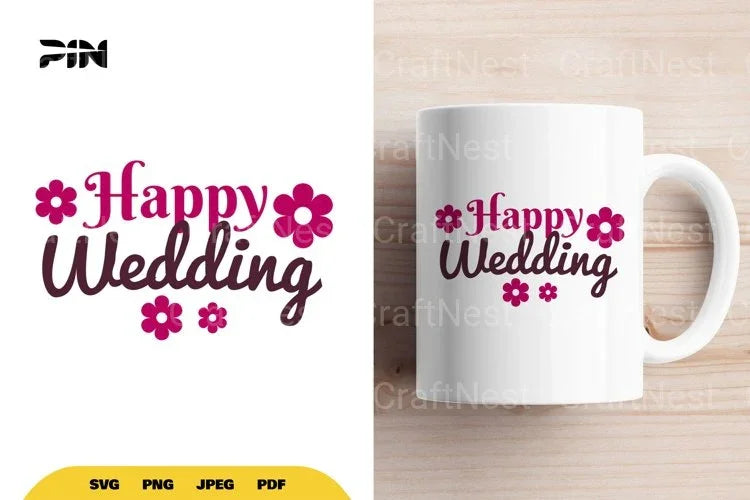 Happy Wedding SVG Bundle - CraftNest - Digital Crafting and Art