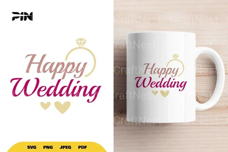 Happy Wedding SVG Bundle - CraftNest - Digital Crafting and Art