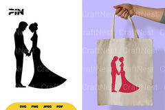 Wedding Couple Silhouette Clipart Bundle - CraftNest - Digital Crafting and Art