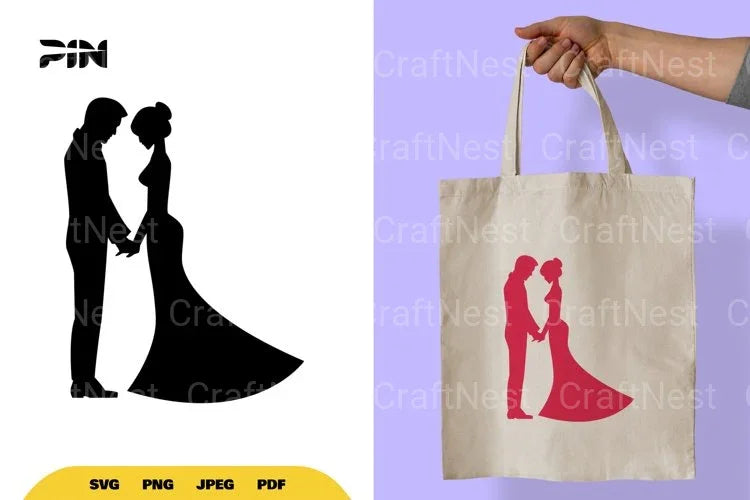 Wedding Couple Silhouette Clipart Bundle - CraftNest - Digital Crafting and Art