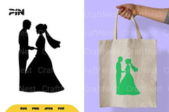Wedding Couple Silhouette Clipart Bundle - CraftNest - Digital Crafting and Art