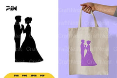Wedding Couple Silhouette Clipart Bundle - CraftNest - Digital Crafting and Art