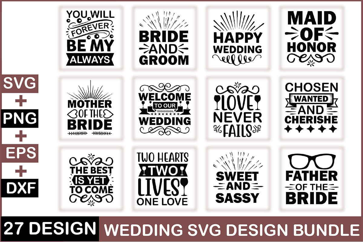 Wedding SVG Bundle 1 - CraftNest - Digital Crafting and Art