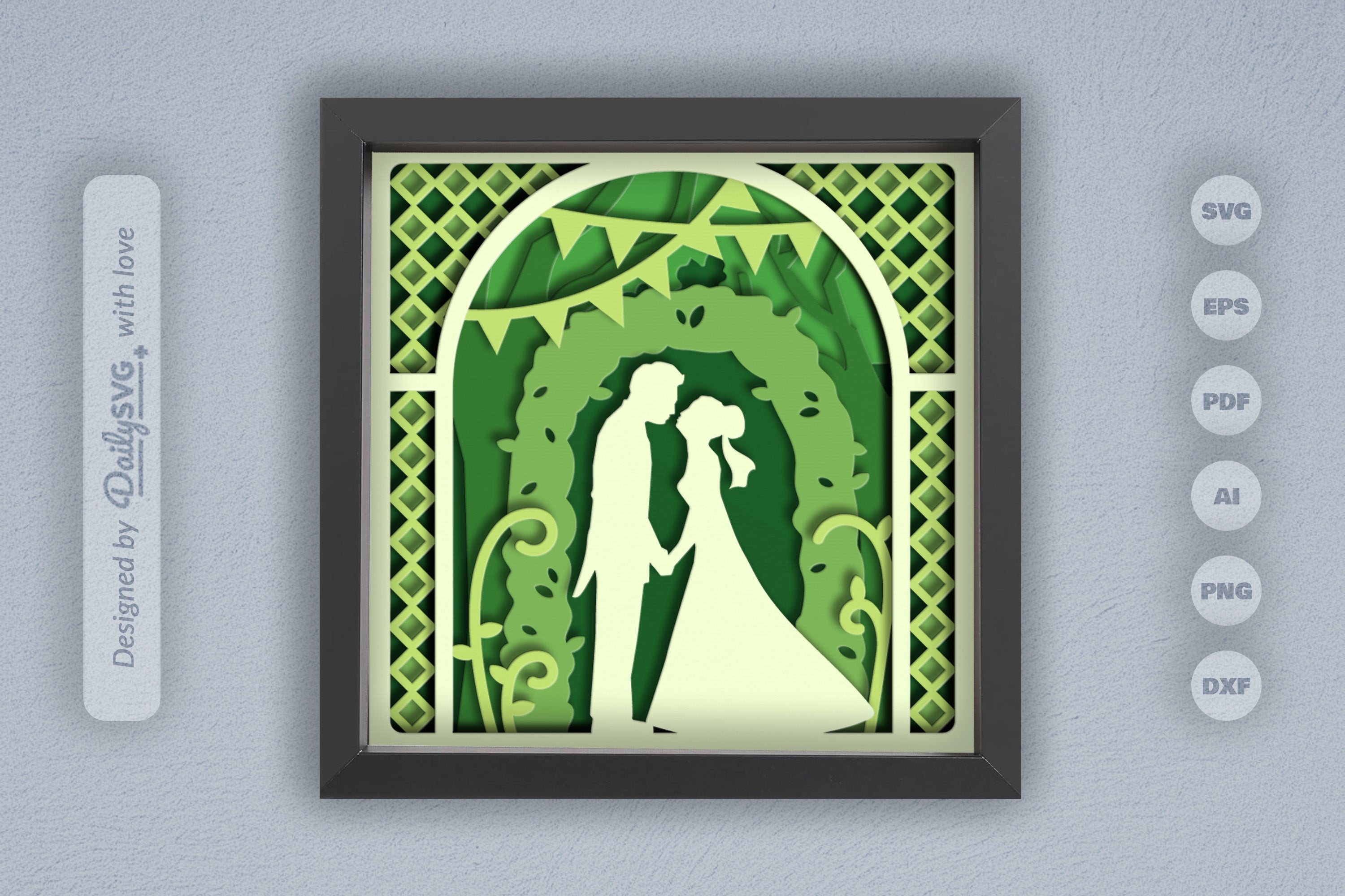 Romantic Nature Wedding Papercut SVG Bundle