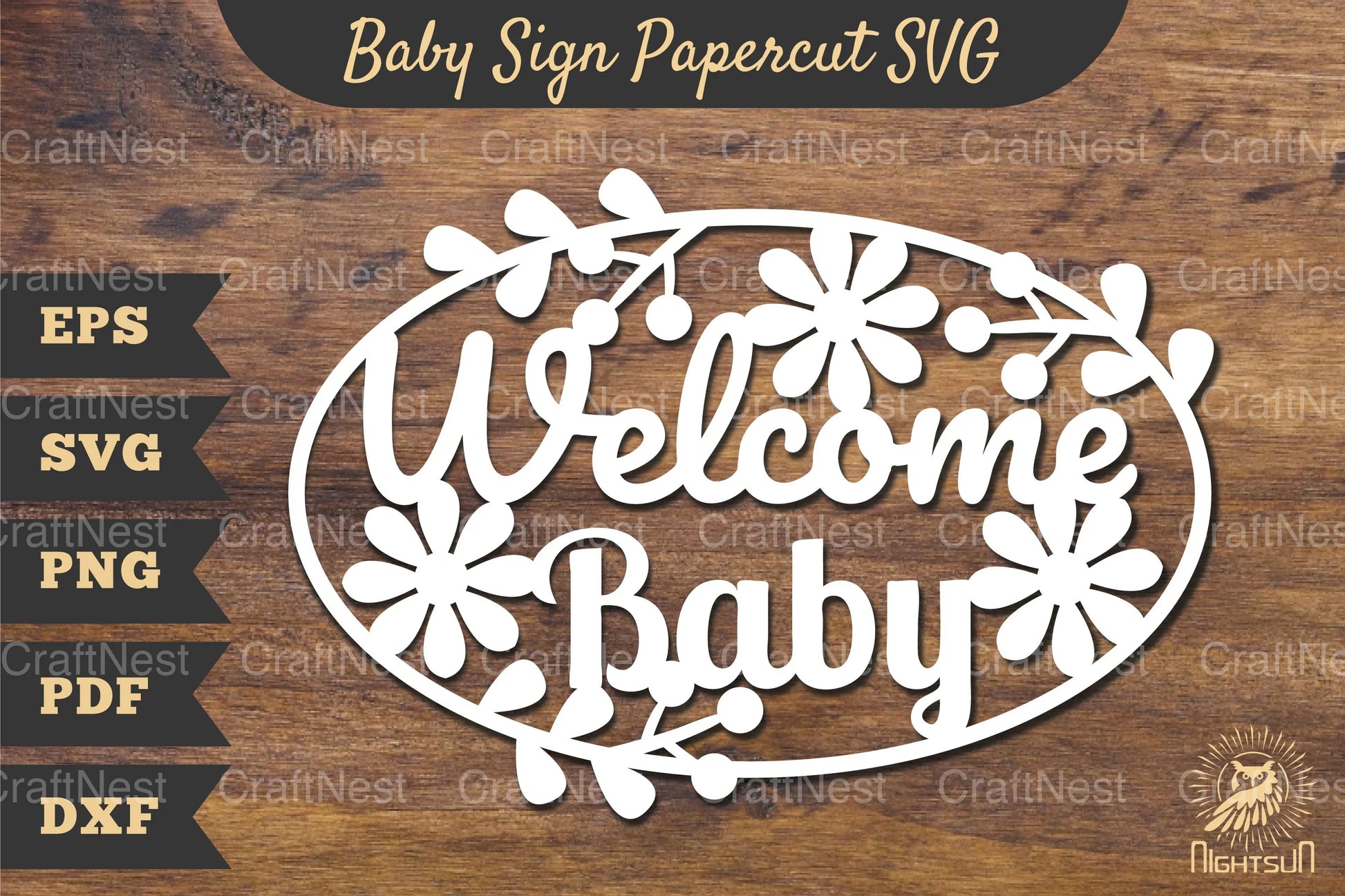 Welcome Baby Papercut SVG Bundle - CraftNest - Digital Crafting and Art