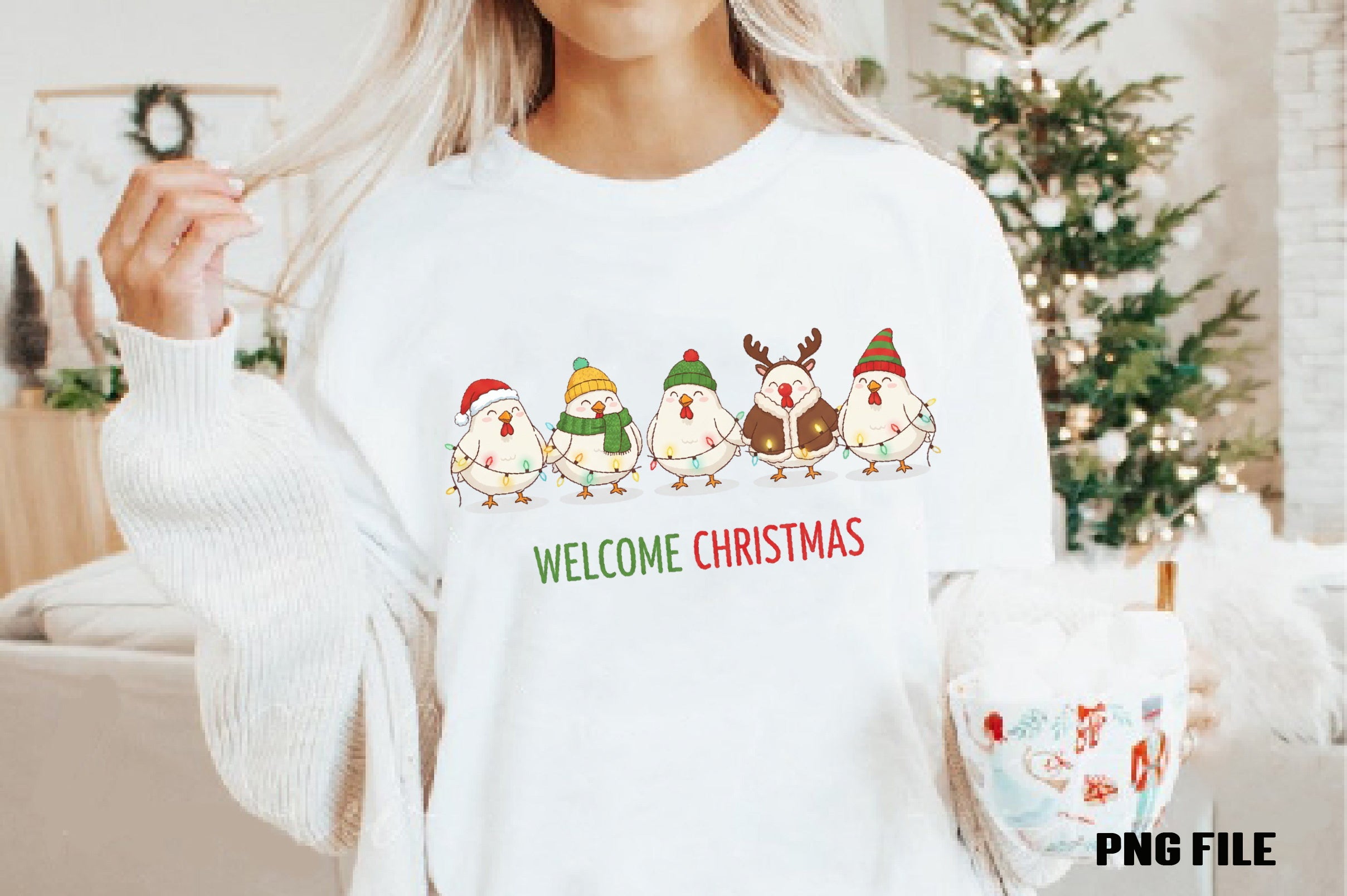 Welcome Christmas Chickens: Festive Farm Clipart Bundle