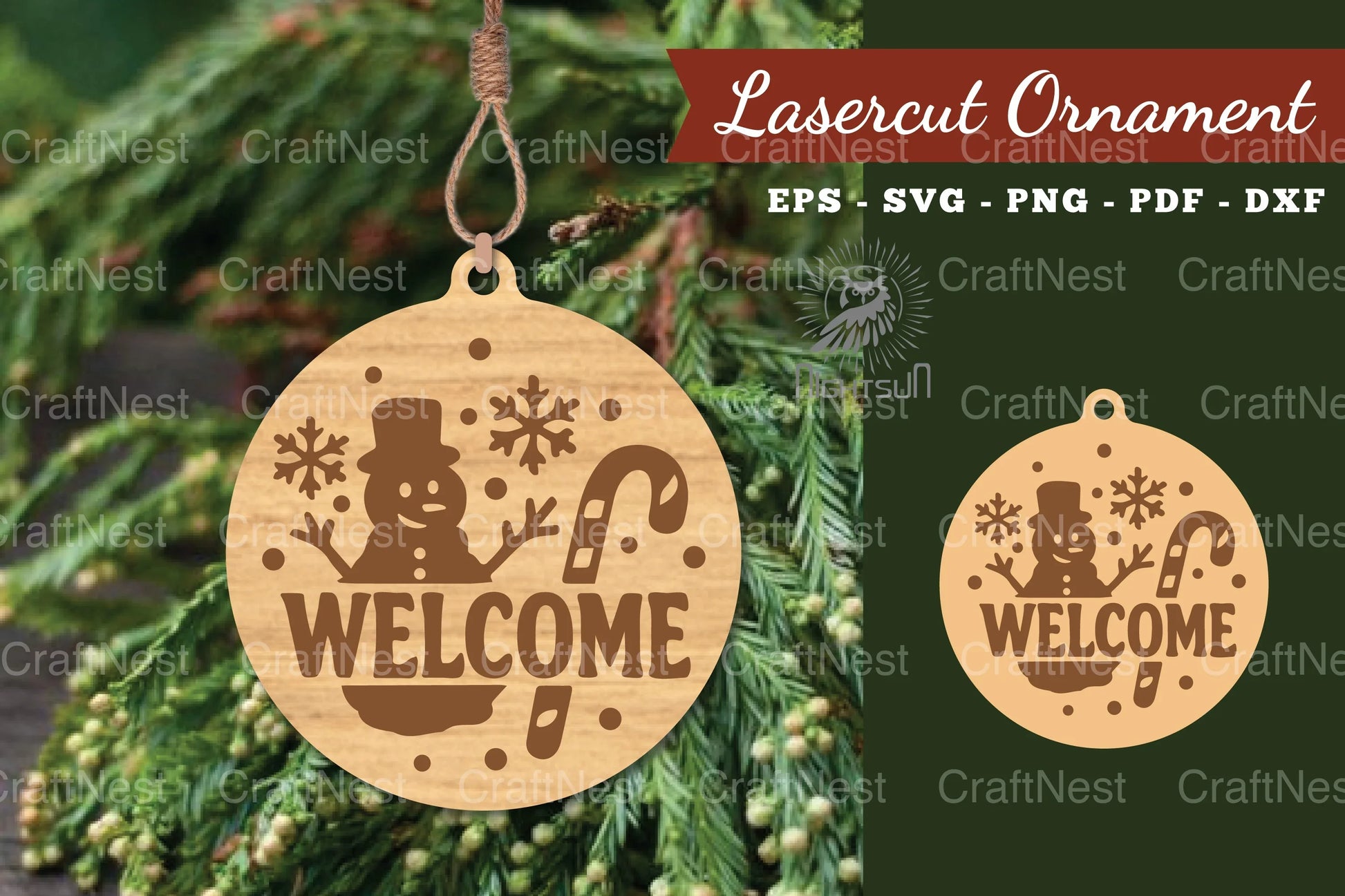 Welcome Christmas Lasercut Ornament Clipart Bundle - CraftNest - Digital Crafting and Art