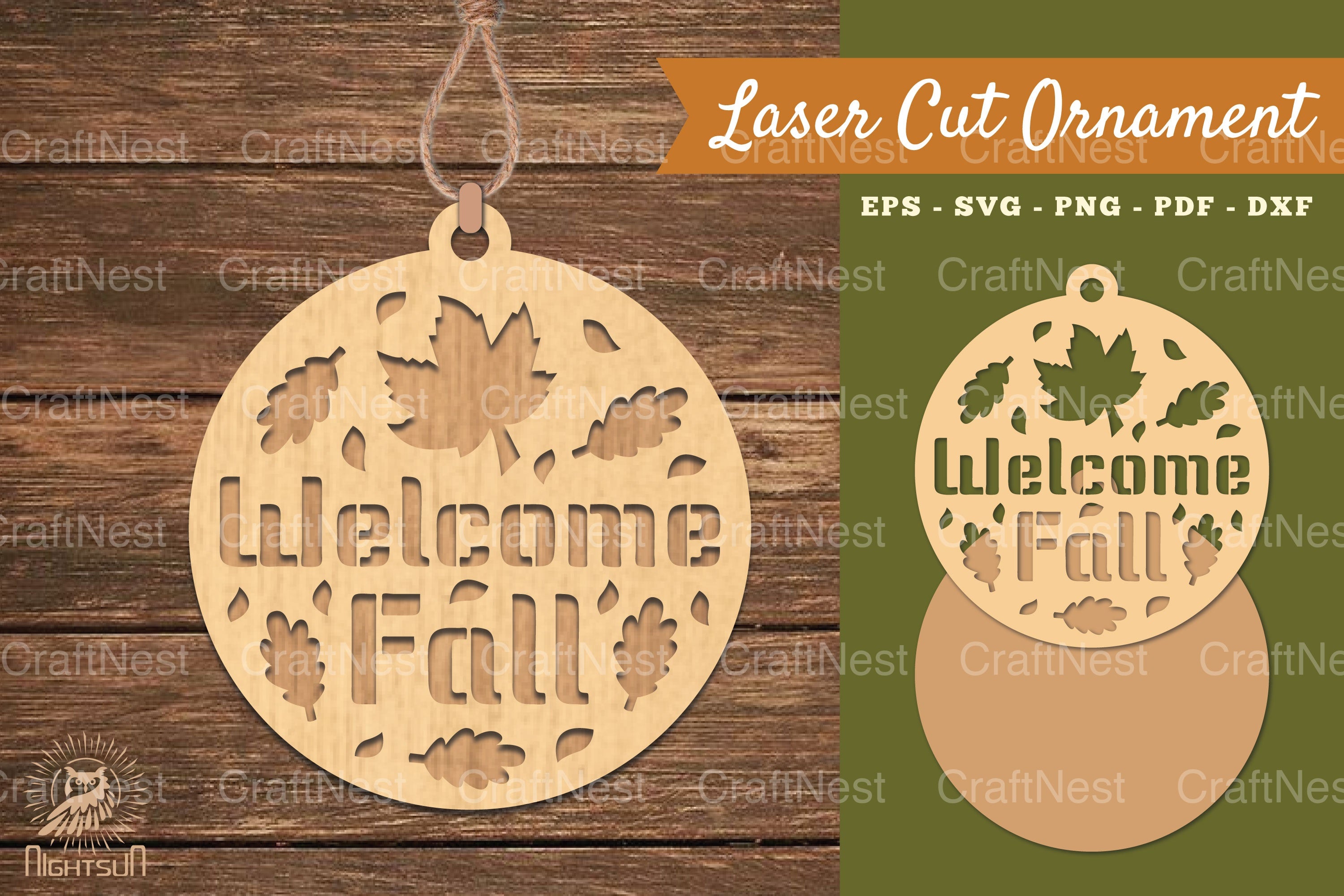 Welcome Fall Laser Cut Ornament SVG Bundle - CraftNest - Digital Crafting and Art