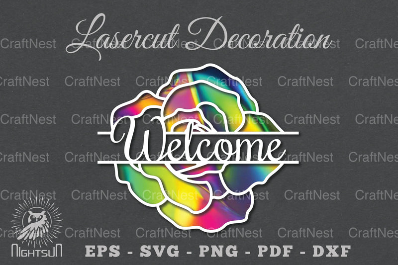 Welcome Flower Laser Cut SVG Bundle - CraftNest - Digital Crafting and Art