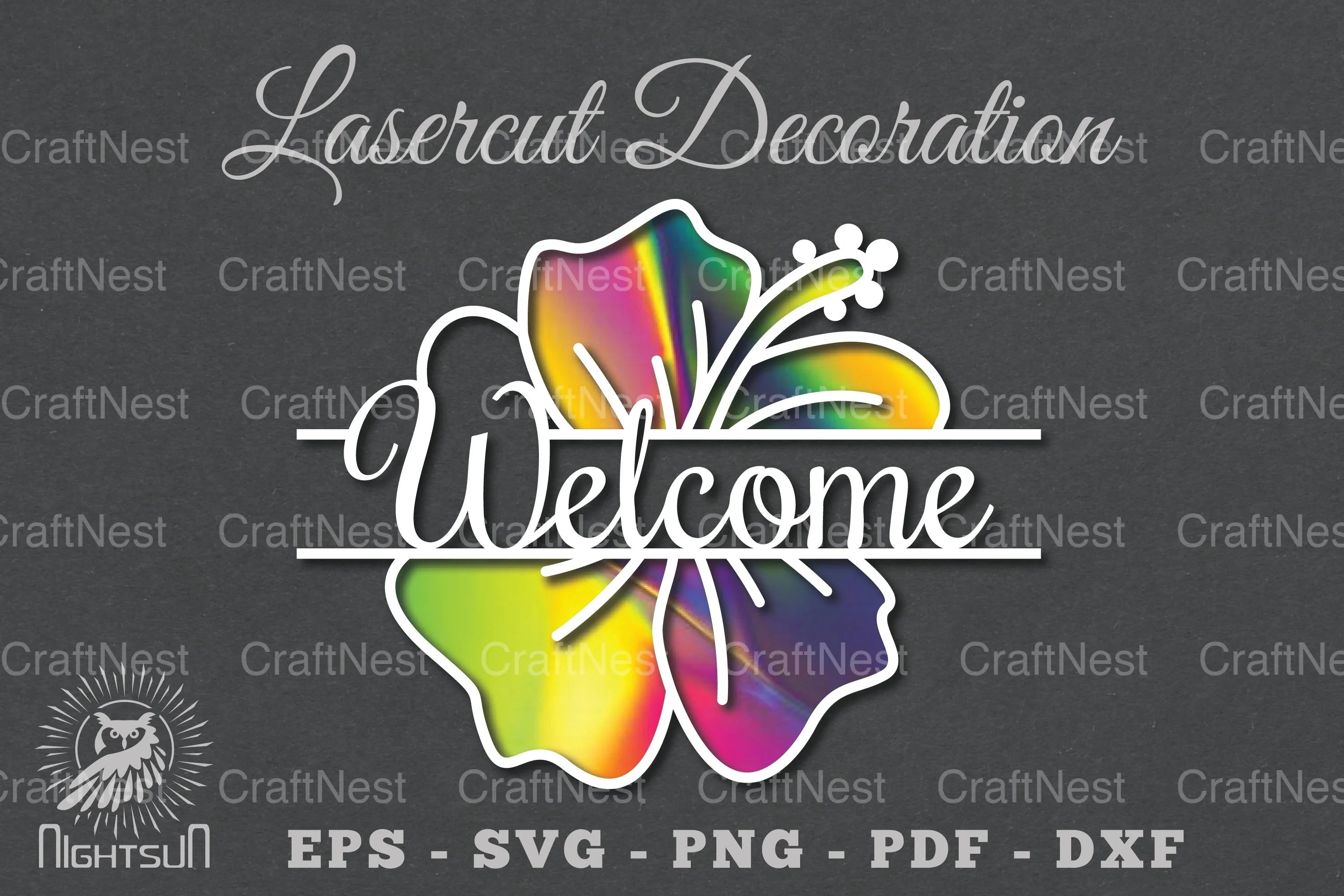 Welcome Flower Laser Cut Design Bundle - CraftNest - Digital Crafting and Art