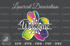 Welcome Flower Laser Cut SVG Design Bundle - CraftNest - Digital Crafting and Art