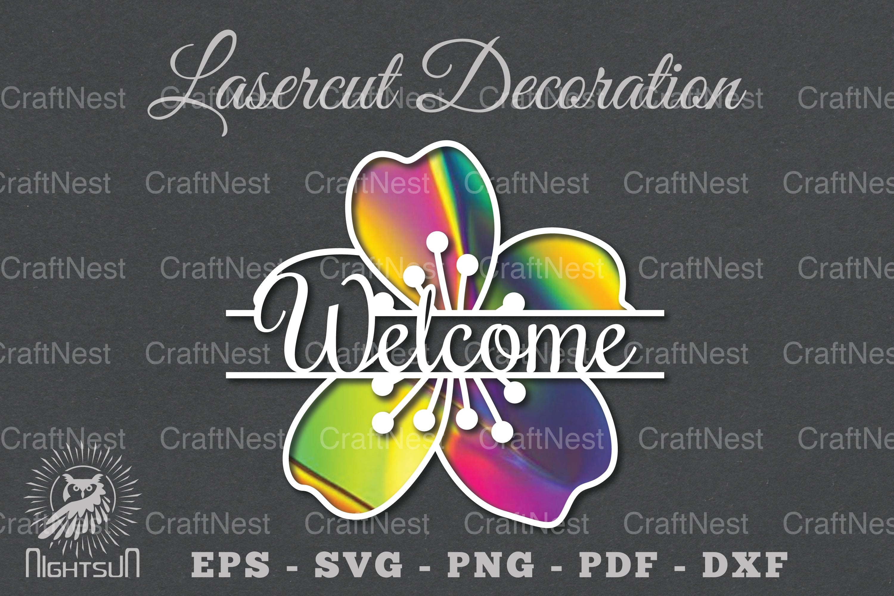 Welcome Flower Laser Cut SVG Design Bundle - CraftNest - Digital Crafting and Art