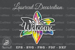 Welcome Flower Laser Cut SVG Bundle - CraftNest - Digital Crafting and Art