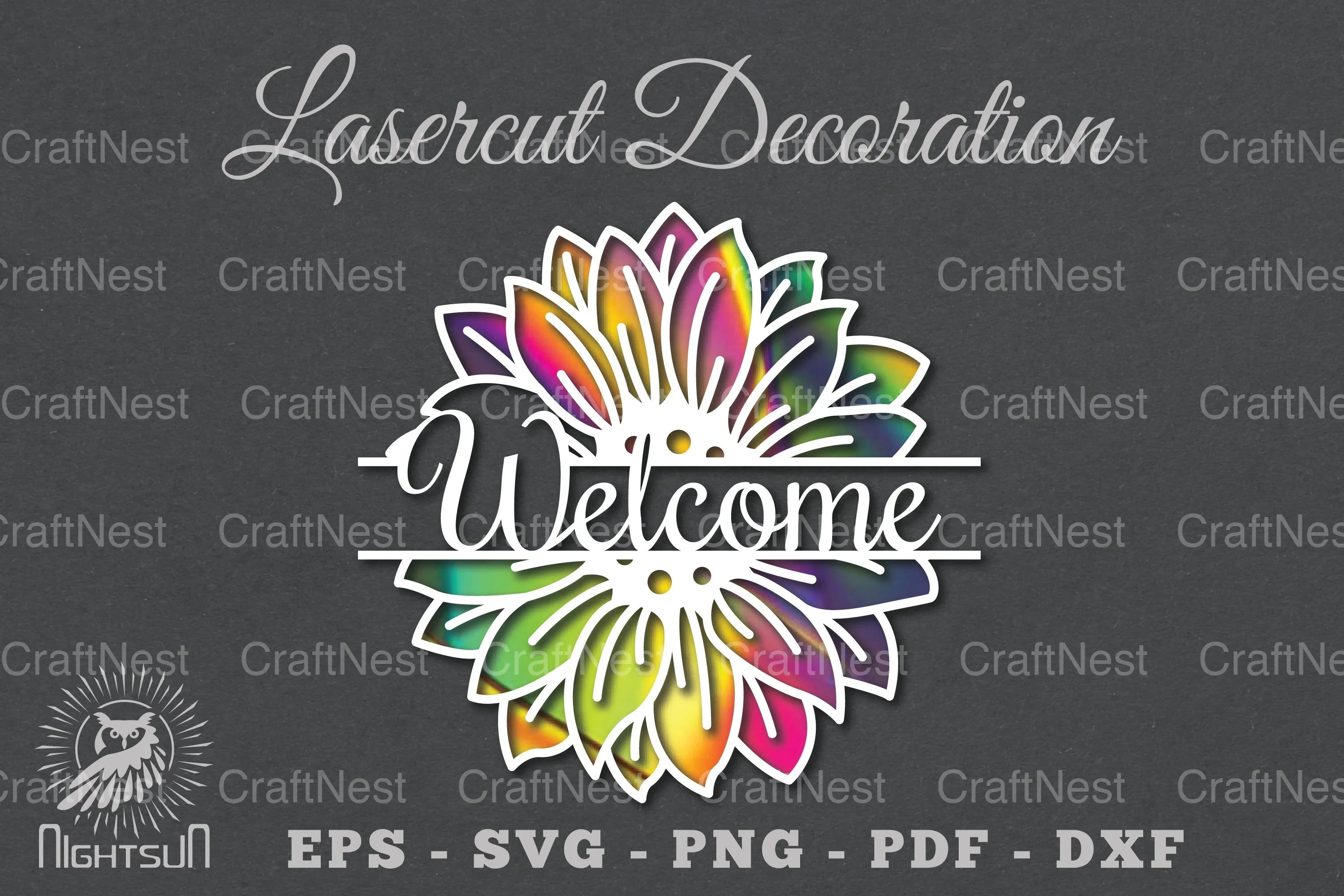 Welcome Flower Laser Cut Design Bundle - CraftNest - Digital Crafting and Art