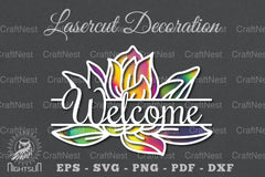 Welcome Flower Laser Cut SVG Bundle - CraftNest - Digital Crafting and Art