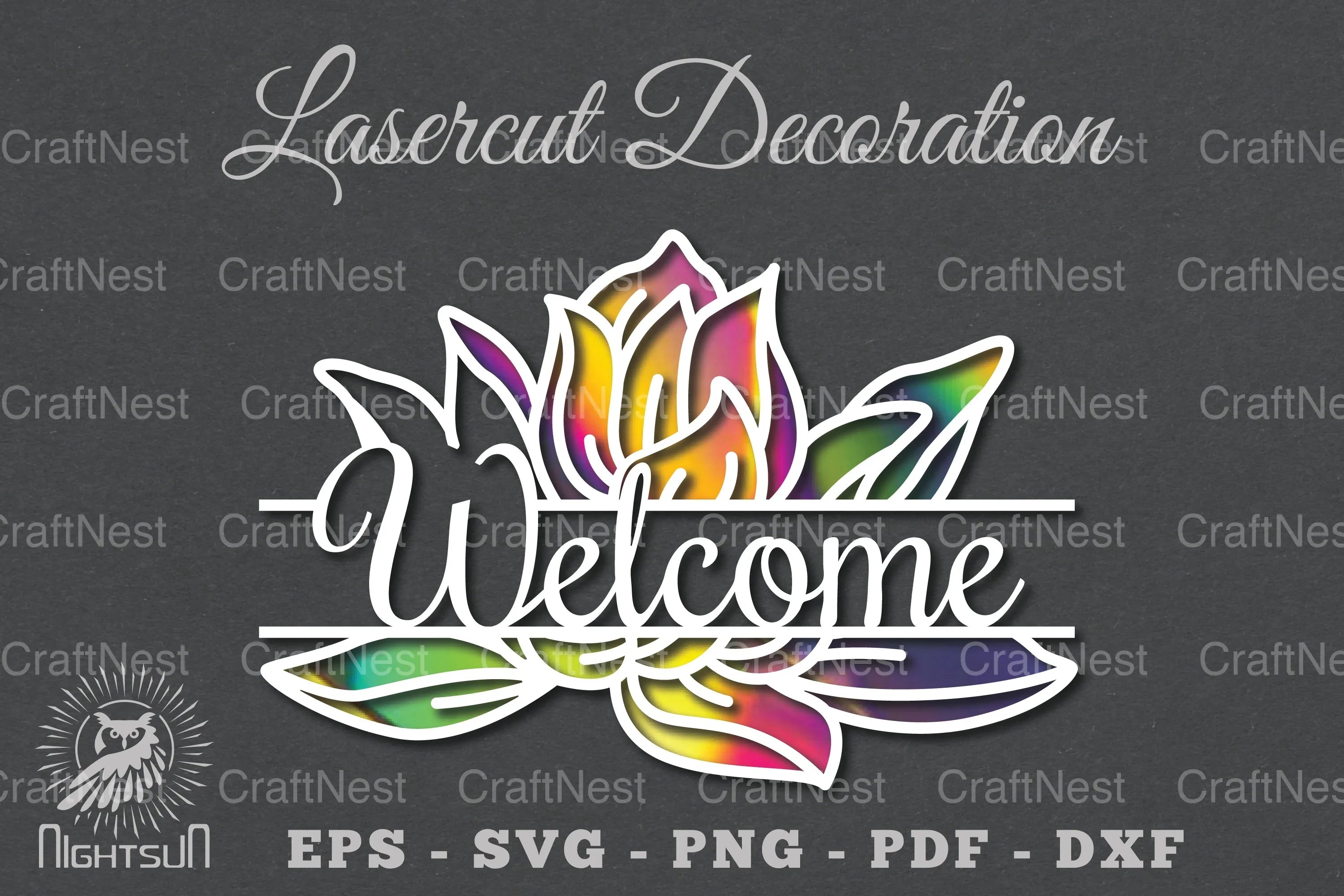 Welcome Flower Laser Cut SVG Bundle - CraftNest - Digital Crafting and Art