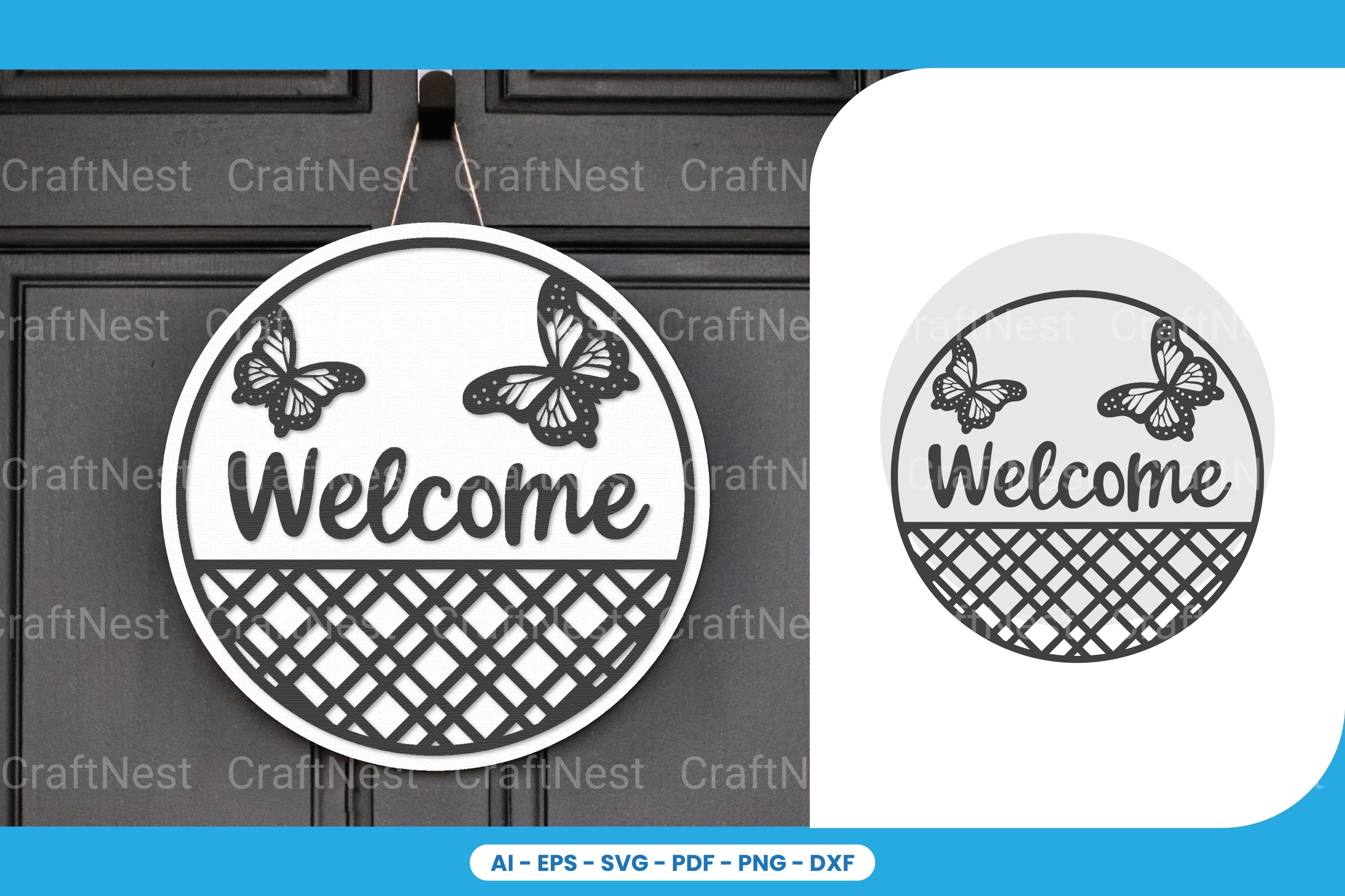 Welcome Sign Laser Cut SVG Bundle - Clipart Collection