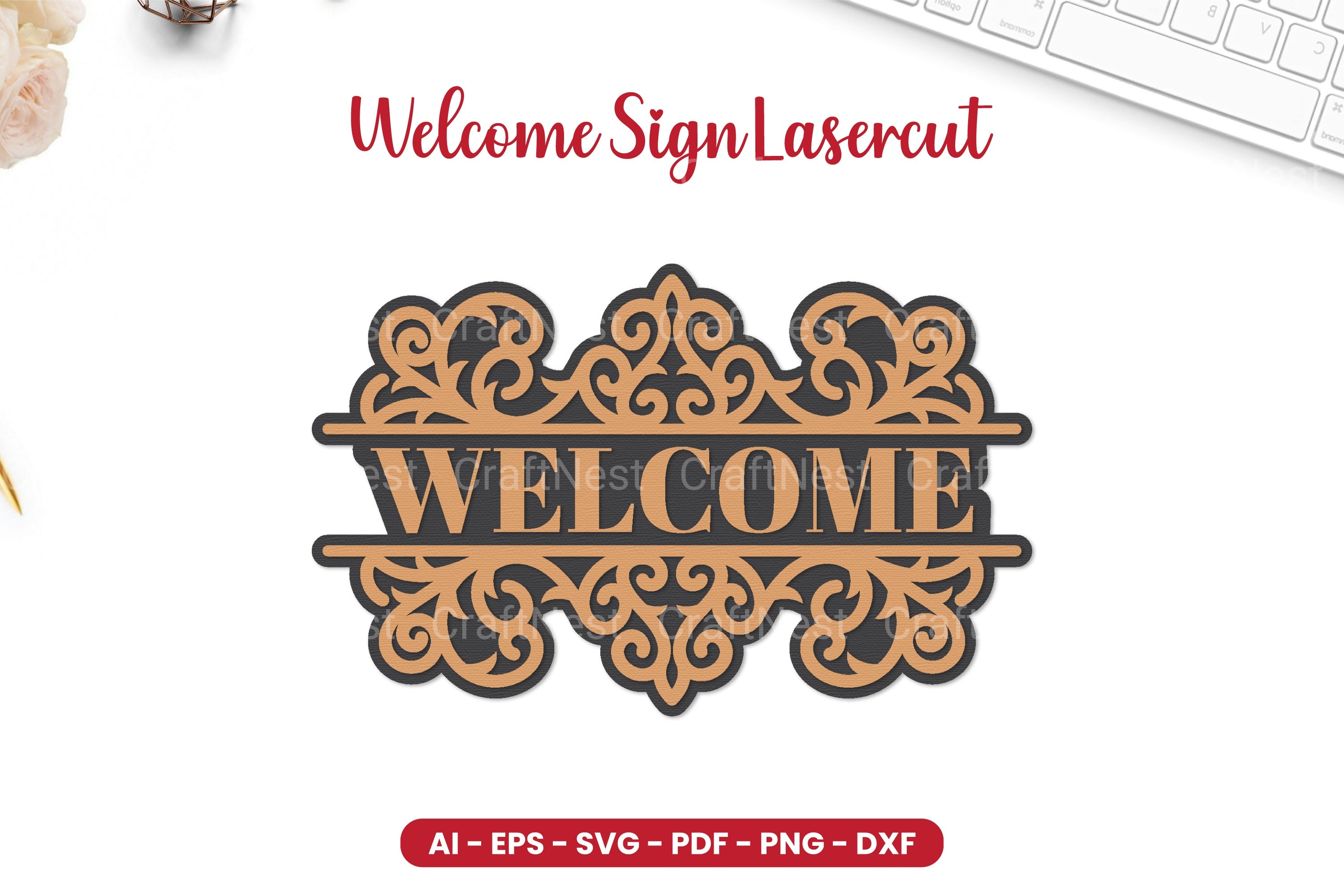 Welcome Sign Laser Cut SVG Bundle - Clipart Collection