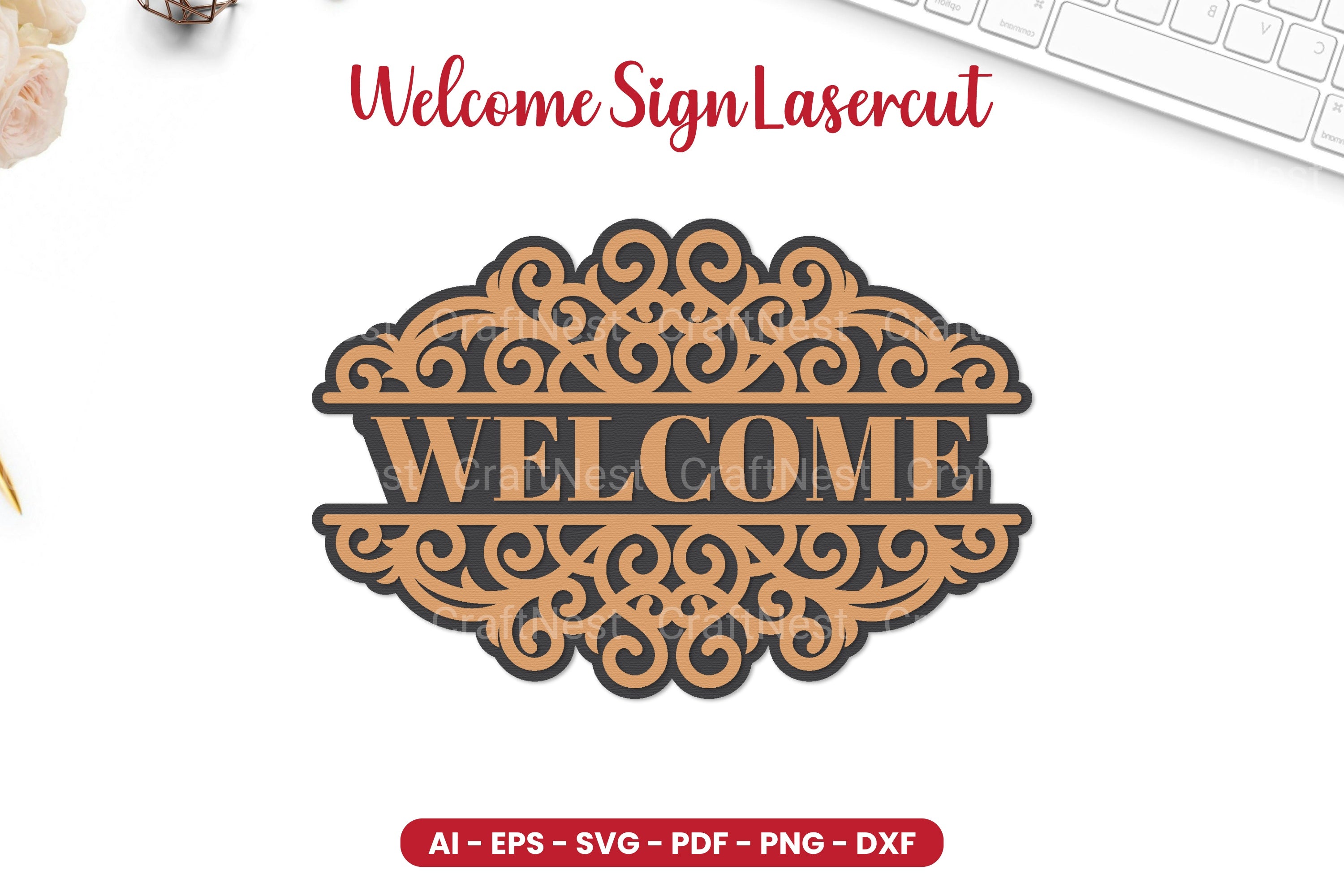Welcome Sign Lasercut SVG Bundle - Clipart Collection