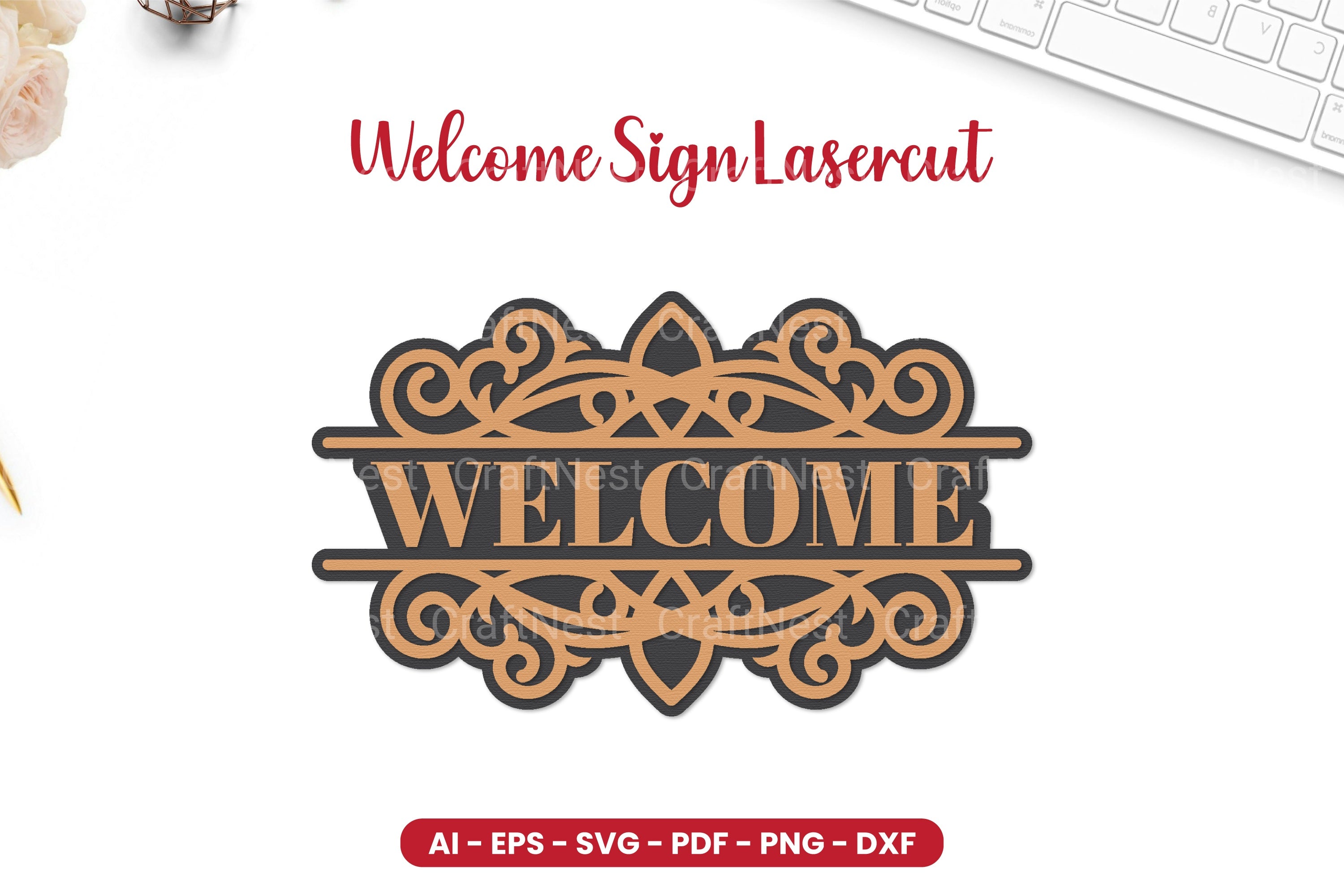 Welcome Sign Laser Cut SVG Bundle - Clipart Collection