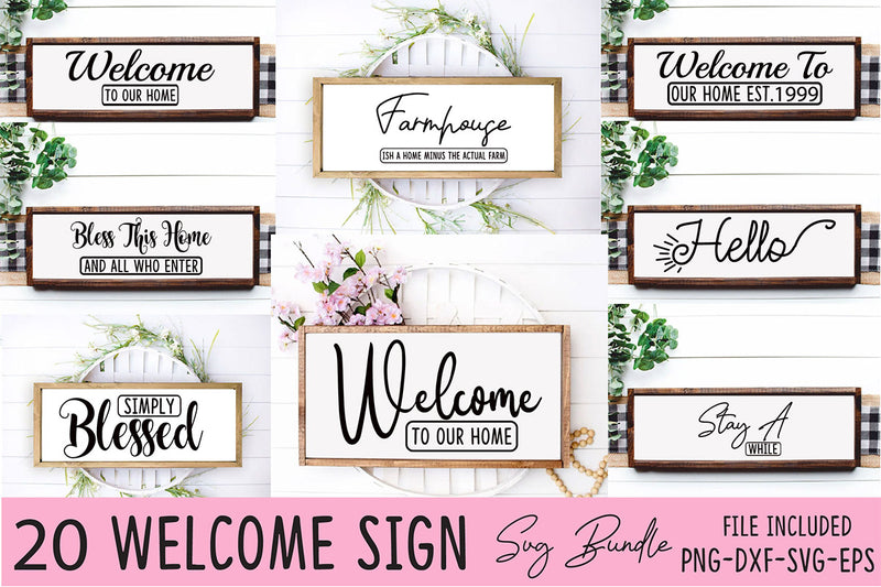 Welcome Sign SVG Bundle - CraftNest - Digital Crafting and Art