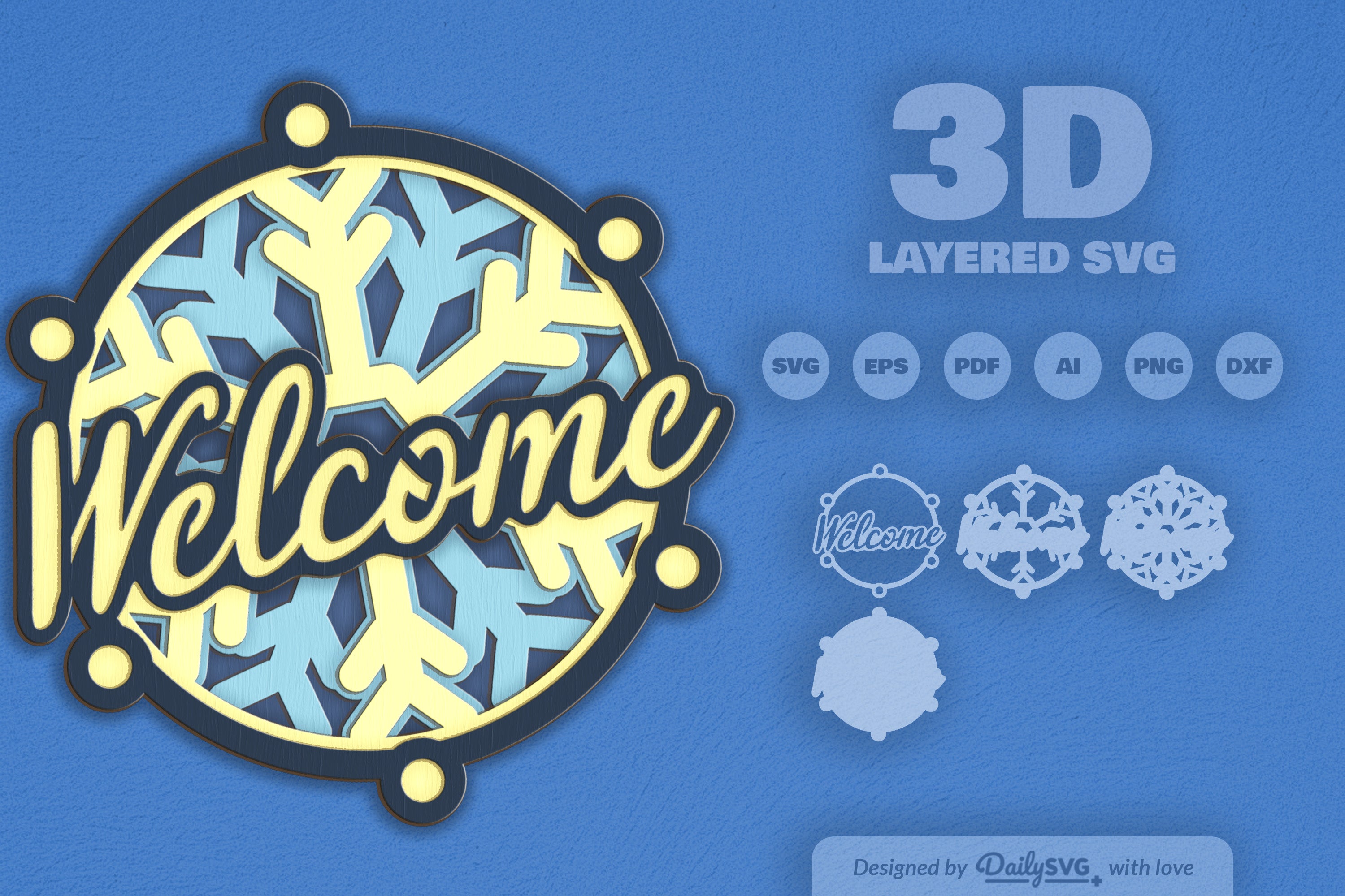 Winter Snowflake Laser Cut SVG Bundle