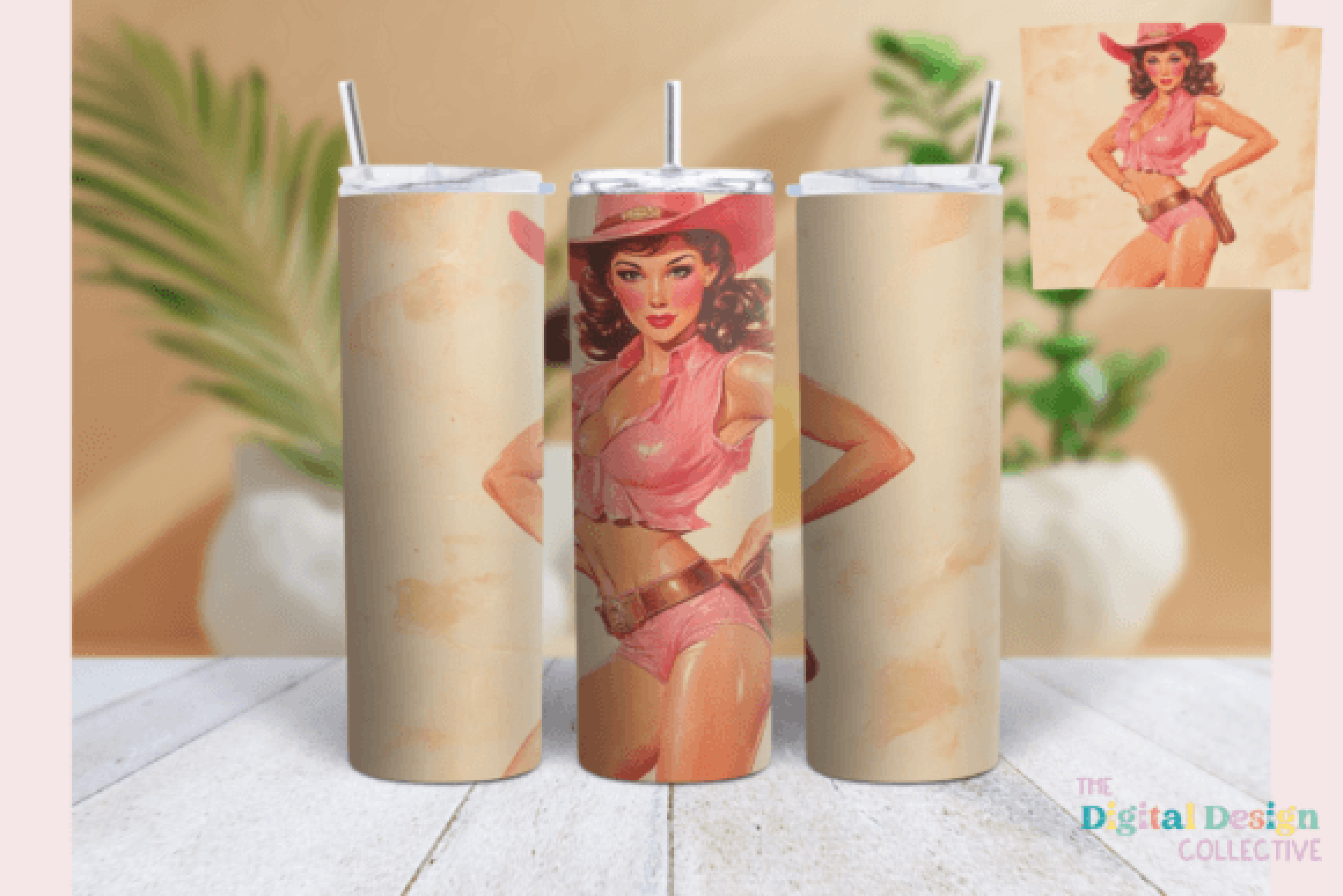 Western Pinup Girl Tumbler Wrap Bundle