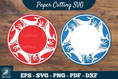 Whale Papercut Circle Clipart Bundle - CraftNest - Digital Crafting and Art
