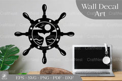 Whale Tail on Ship Wheel Wall Sticker Clipart Bundle - CraftNest - Digital Crafting and Art